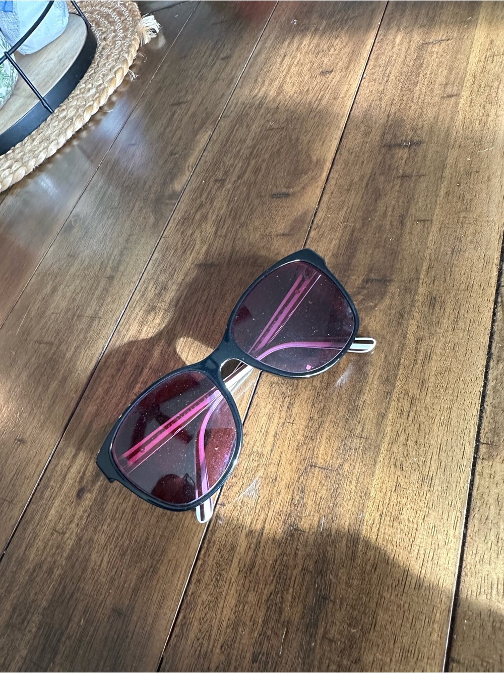 Ralph Lauren Black Frame Sunglasses with Pink Lenses
